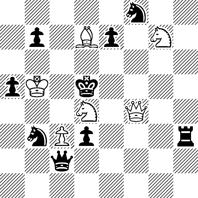 5n2/1p1Bp1N1/8/pK1k4/3N1Q2/1nPp3r/2q5/8
