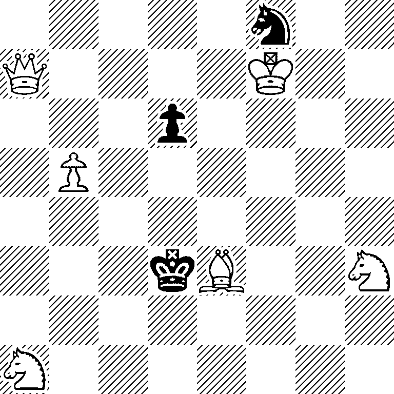 5n2/Q4K2/3p4/1P6/8/3kB2N/8/N7