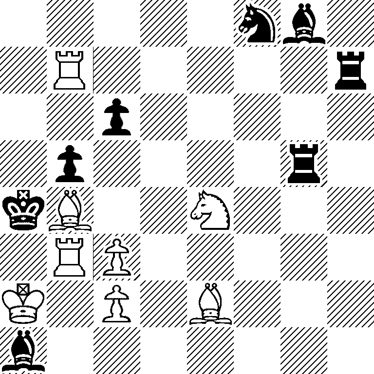 5nb1/1R5r/2p5/1p4r1/kB2N3/1RP5/K1P1B3/b7