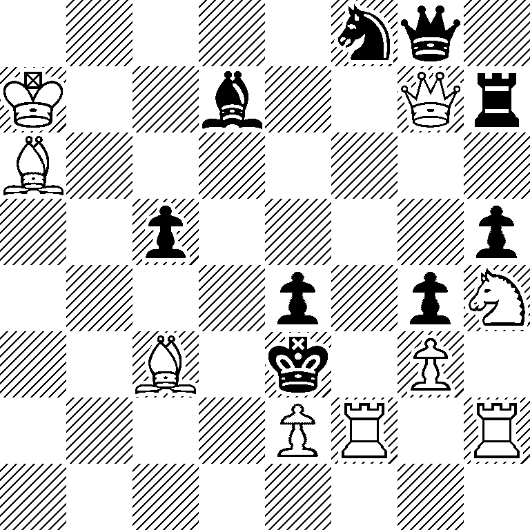 5nq1/K2b2Qr/B7/2p4p/4p1pN/2B1k1P1/4PR1R/8