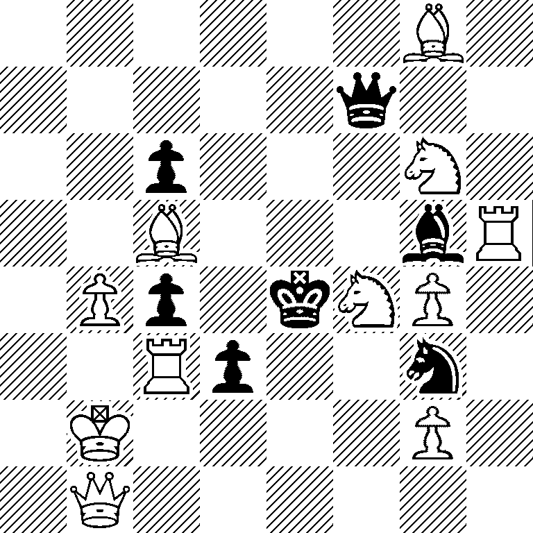 6B1/5q2/2p3N1/2B3bR/1Pp1kNP1/2Rp2n1/1K4P1/1Q6