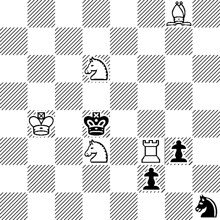 6B1/8/3N4/8/1K1k4/3N1Rp1/5p2/7n