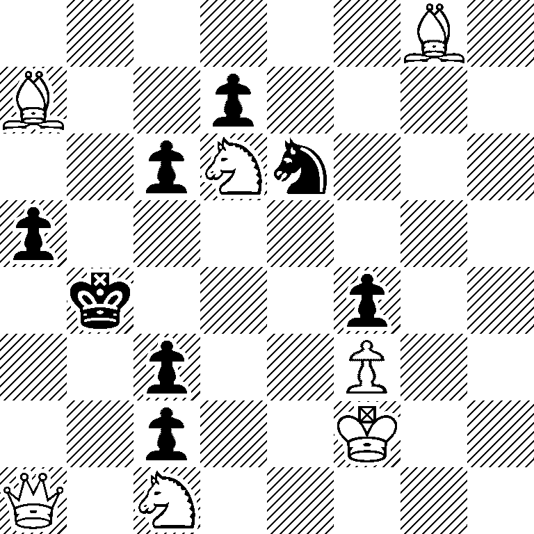 6B1/B2p4/2pNn3/p7/1k3p2/2p2P2/2p2K2/Q1N5