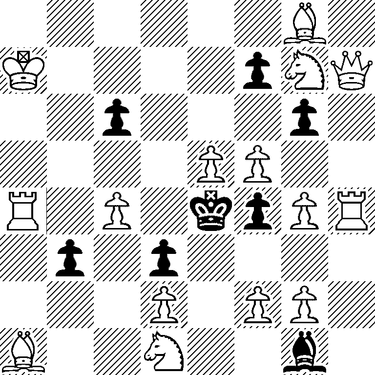6B1/K4pNQ/2p3p1/4PP2/R1P1kpPR/1p1p4/3P1PP1/B2N2b1