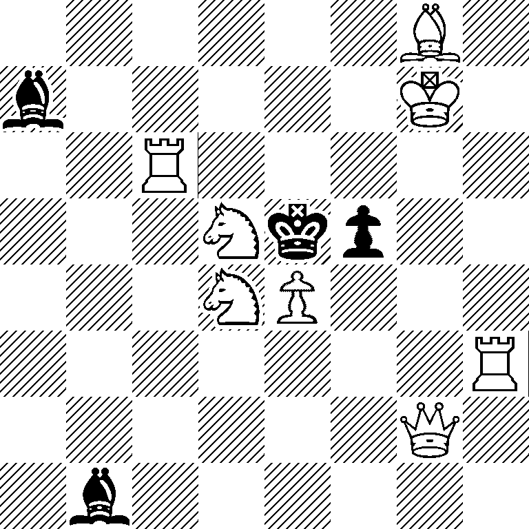 6B1/b5K1/2R5/3Nkp2/3NP3/7R/6Q1/1b6