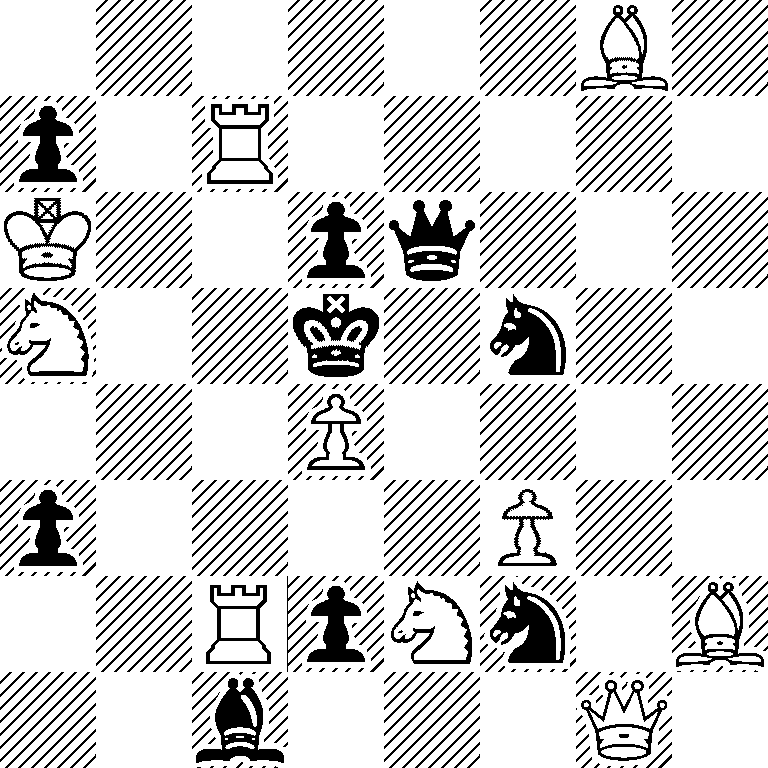 6B1/p1R5/K2pq3/N2k1n2/3P4/p4P2/2RpNn1B/2b3Q1