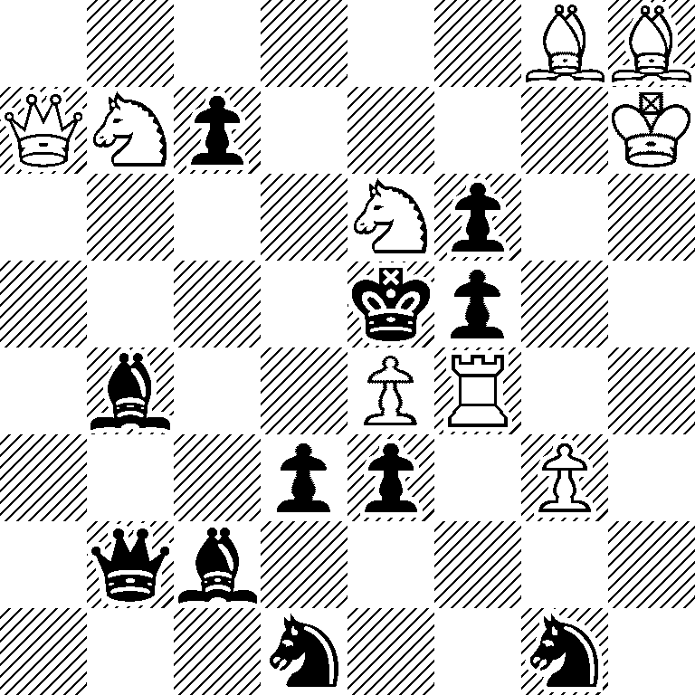 6BB/QNp4K/4Np2/4kp2/1b2PR2/3pp1P1/1qb5/3n2n1
