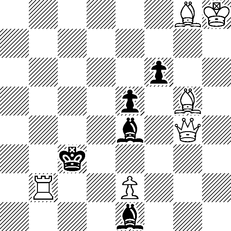 6BK/8/5p2/4p1B1/4b1Q1/2k5/1R2P3/4b3