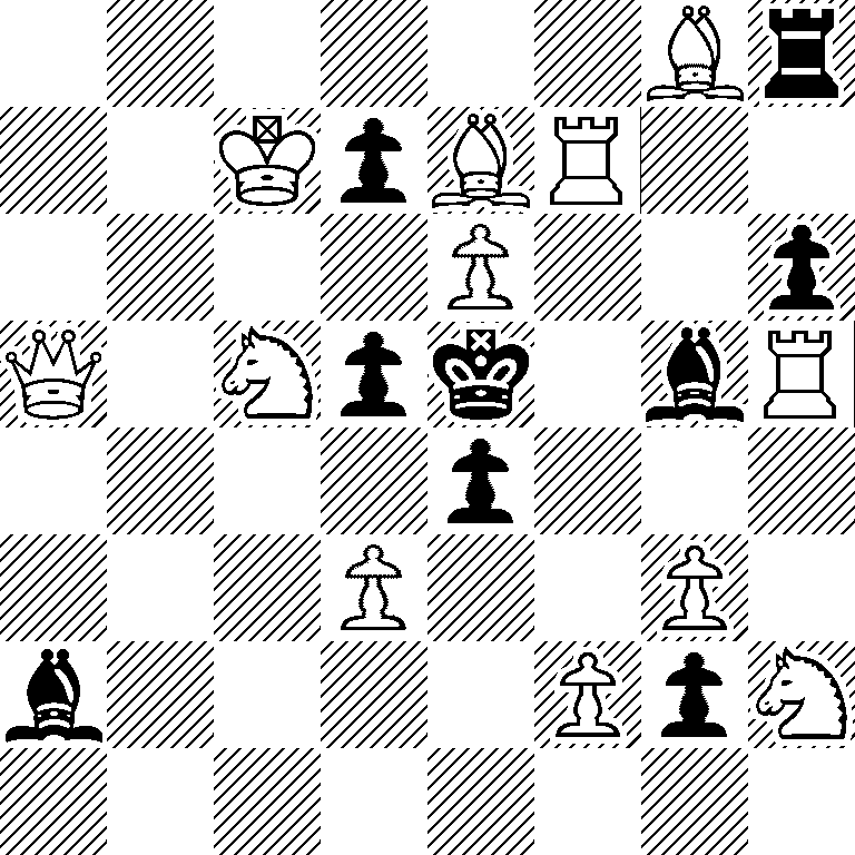 6Br/2KpBR2/4P2p/Q1Npk1bR/4p3/3P2P1/b4PpN/8