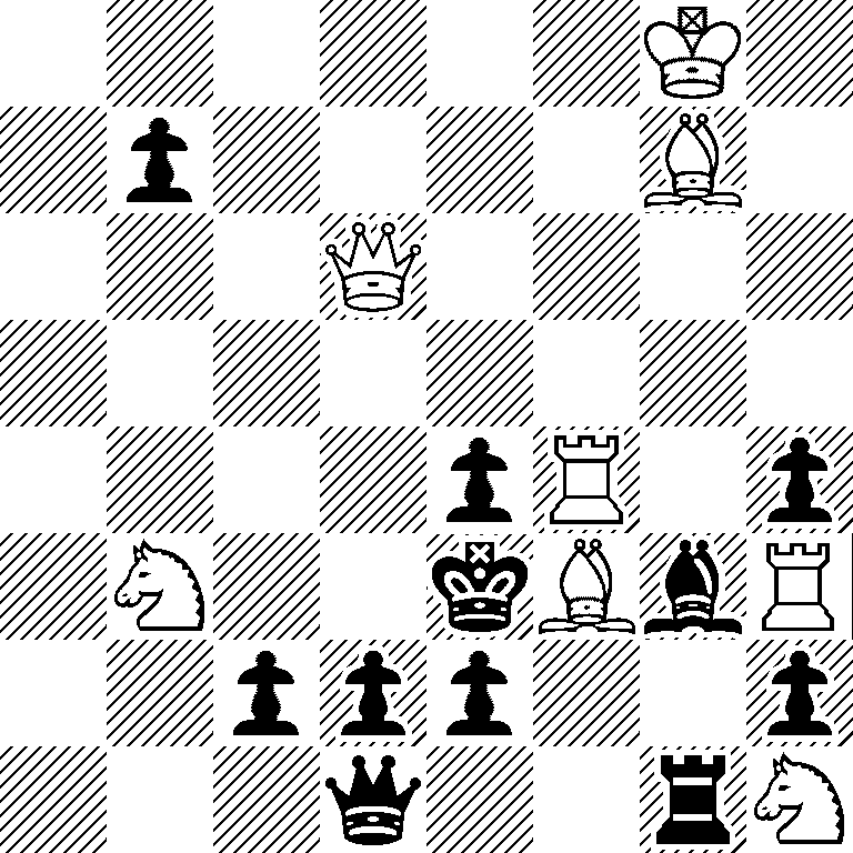 6K1/1p4B1/3Q4/8/4pR1p/1N2kBbR/2ppp2p/3q2rN