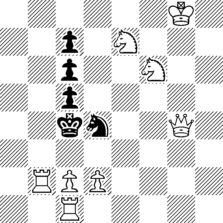 6K1/2p1N3/2p2N2/2p5/2kn2Q1/8/1RPP4/2R5