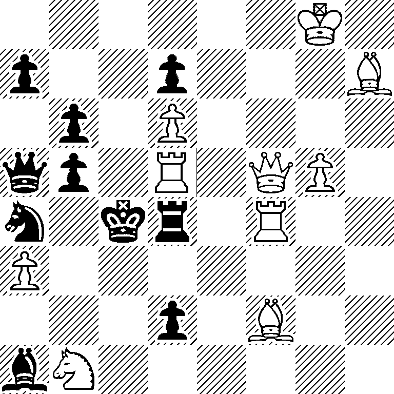 6K1/p2p3B/1p1P4/qp1R1QP1/n1kr1R2/P7/3p1B2/bN6