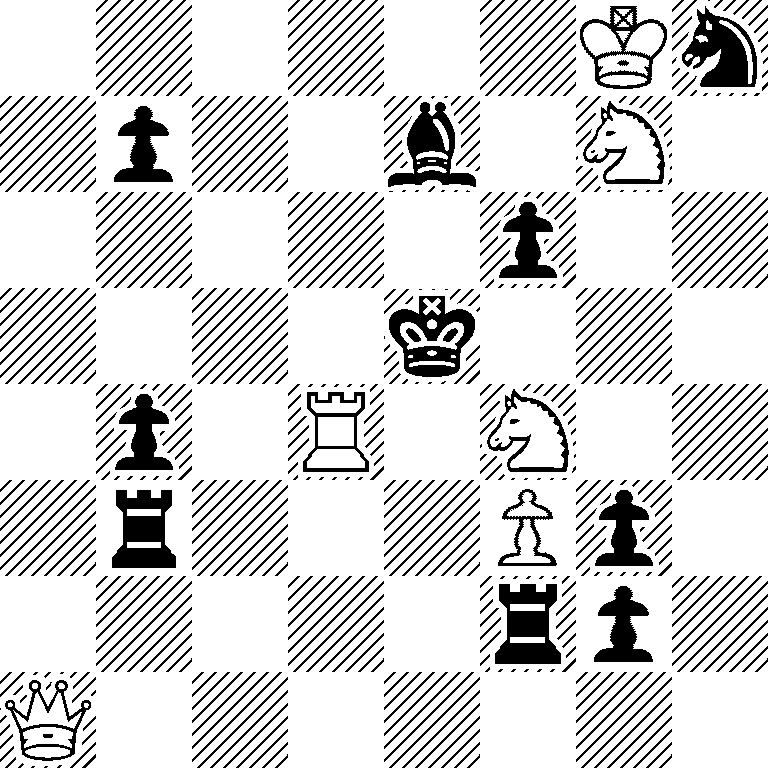 6Kn/1p2b1N1/5p2/4k3/1p1R1N2/1r3Pp1/5rp1/Q7