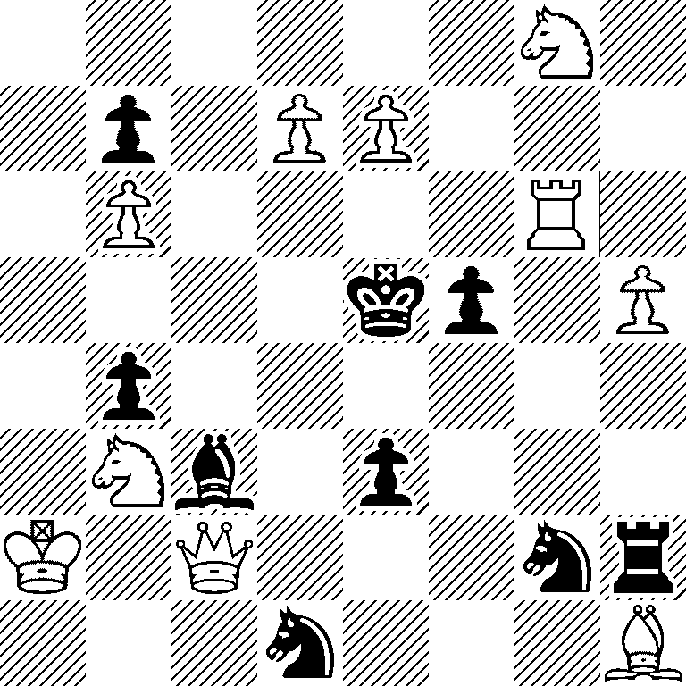 6N1/1p1PP3/1P4R1/4kp1P/1p6/1Nb1p3/K1Q3nr/3n3B