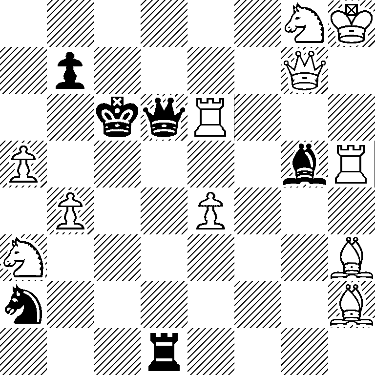 6NK/1p4Q1/2kqR3/P5bR/1P2P3/N6B/n6B/3r4