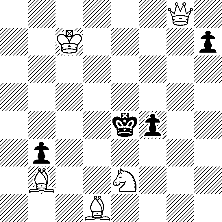 6Q1/2K4p/8/8/4kp2/1p6/1B2N3/3B4