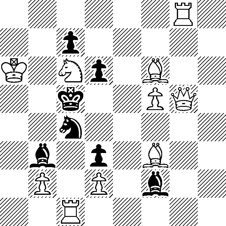 6R1/2p5/K1Np1B2/2k2PQ1/2n5/1b1p1B2/1P1P1b2/2R5