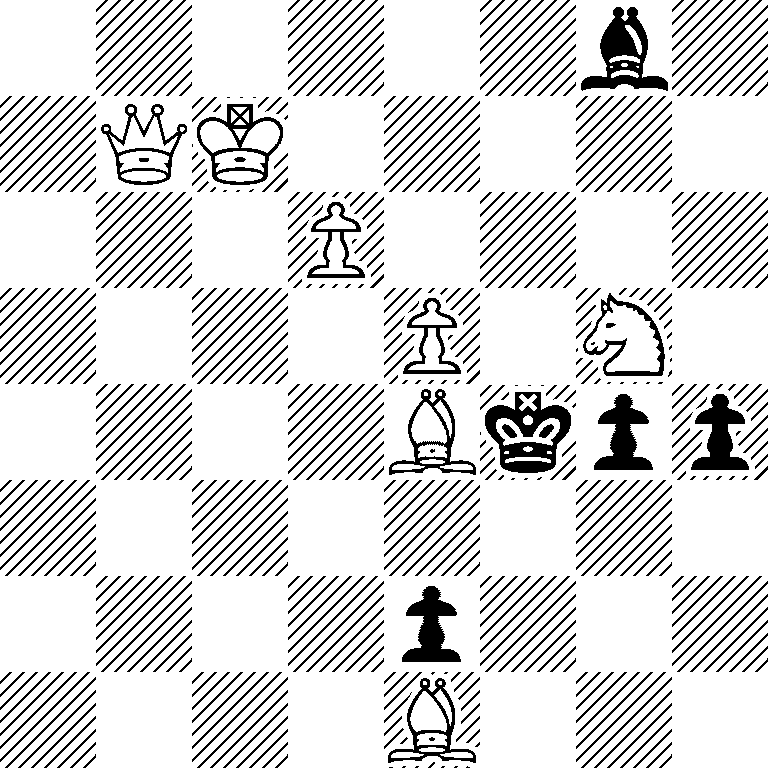 6b1/1QK5/3P4/4P1N1/4Bkpp/8/4p3/4B3