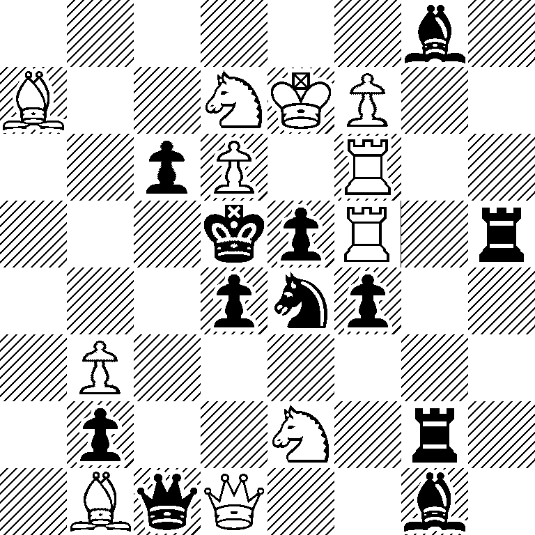 6b1/B2NKP2/2pP1R2/3kpR1r/3pnp2/1P6/1p2N1r1/1BqQ2b1