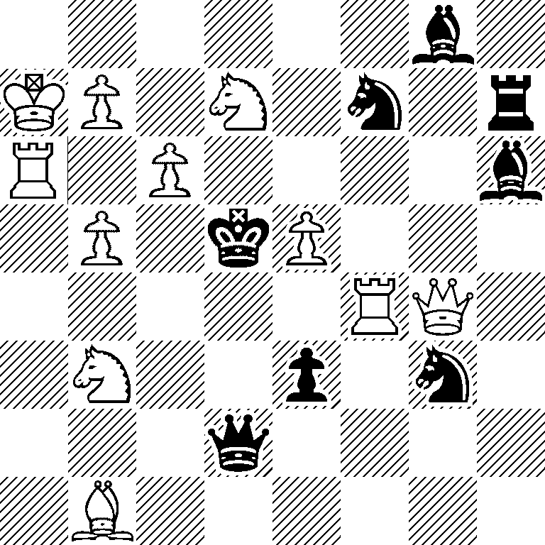 6b1/KP1N1n1r/R1P4b/1P1kP3/5RQ1/1N2p1n1/3q4/1B6