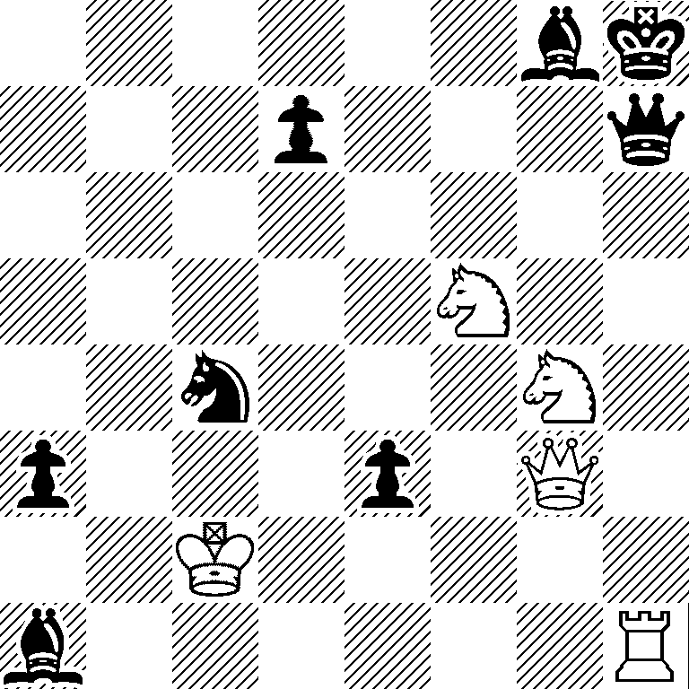6bk/3p3q/8/5N2/2n3N1/p3p1Q1/2K5/b6R