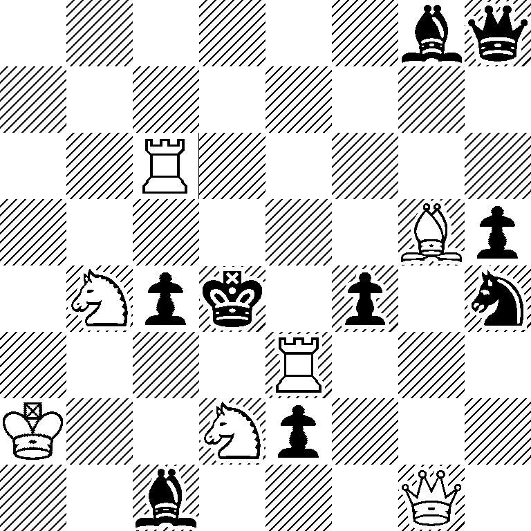 6bq/8/2R5/6Bp/1Npk1p1n/4R3/K2Np3/2b3Q1