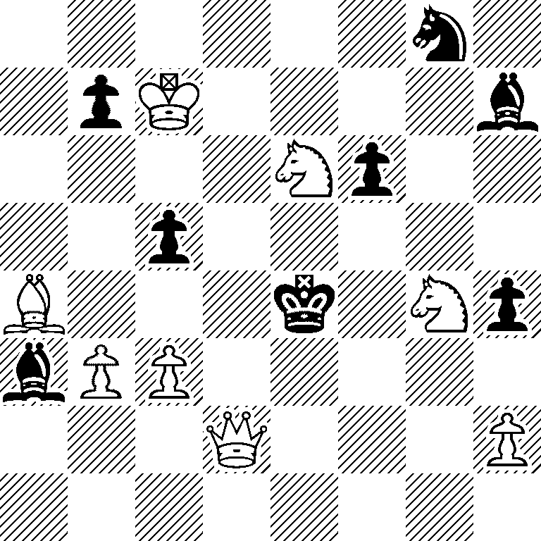 6n1/1pK4b/4Np2/2p5/B3k1Np/bPP5/3Q3P/8