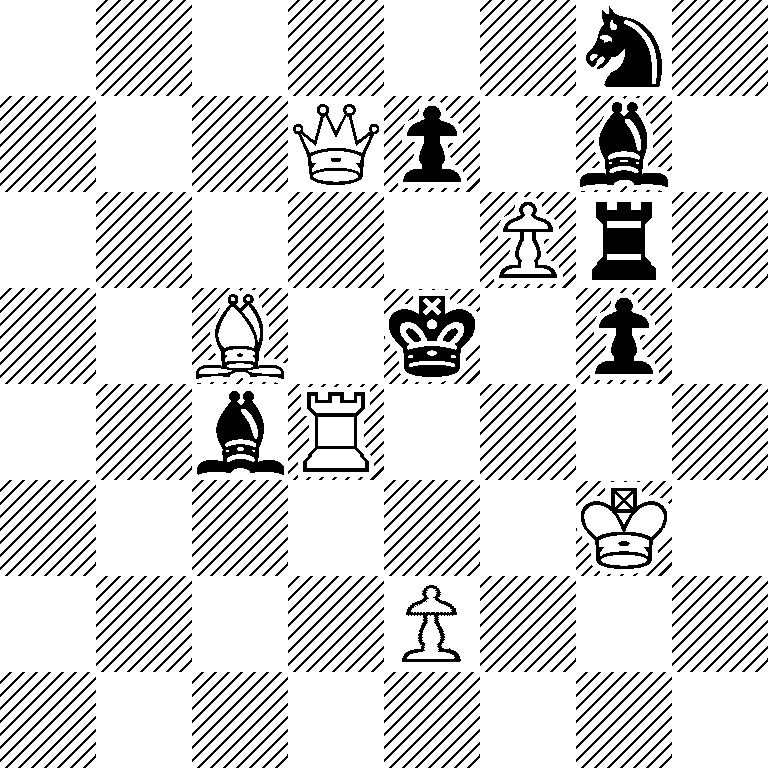 6n1/3Qp1b1/5Pr1/2B1k1p1/2bR4/6K1/4P3/8