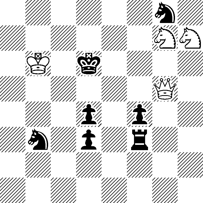 6n1/6NN/1K1k4/6Q1/3p1p2/1n1p1r2/8/8