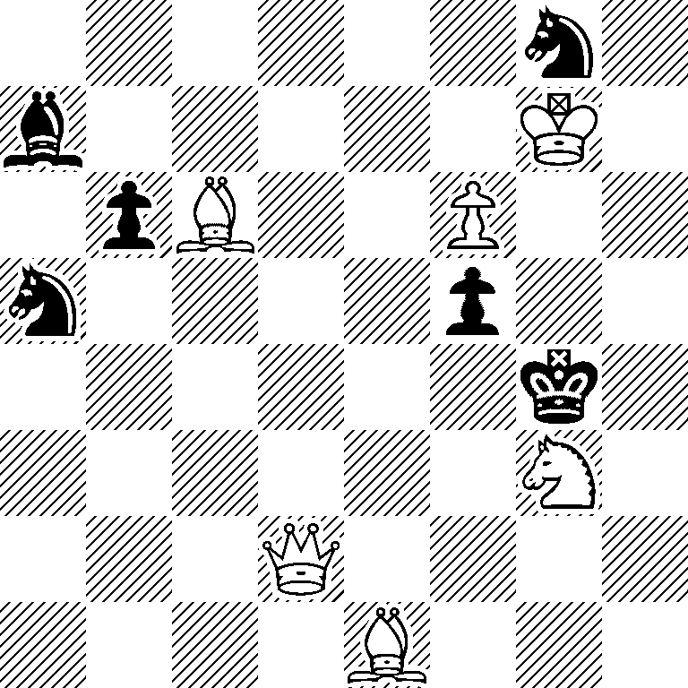 6n1/b5K1/1pB2P2/n4p2/6k1/6N1/3Q4/4B3