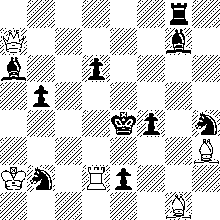 6r1/Q5b1/b2p4/1p6/4kp1n/7B/Kn1Rp3/6B1