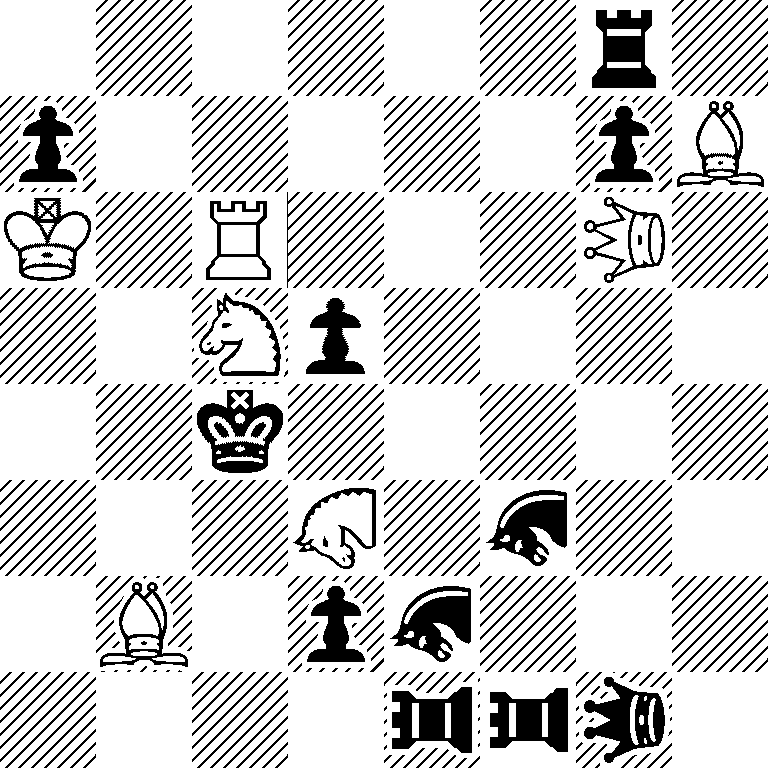 6r1/p5pB/K1R3*3Q1/2Sp4/2k5/3*3S1*3s2/1B1p*3s3/4*3r*3r*3q1