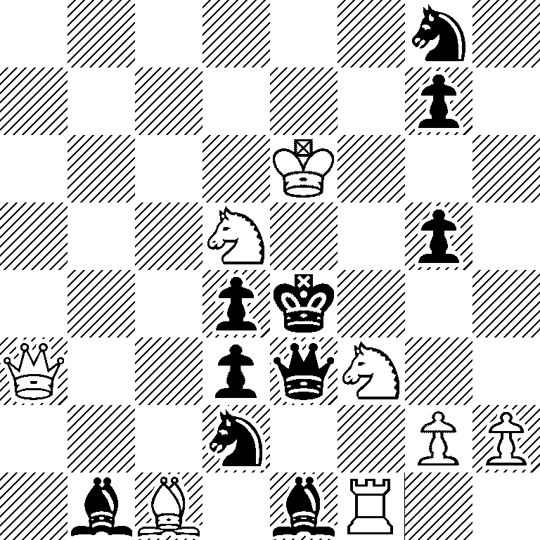 6s1/6p1/4K3/3S2p1/3pk3/Q2pqS2/3s2PP/1bB1bR2