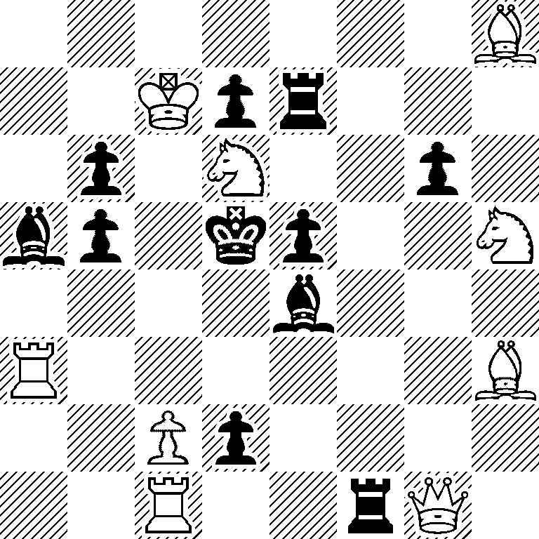 7B/2Kpr3/1p1N2p1/bp1kp2N/4b3/R6B/2Pp4/2R2rQ1