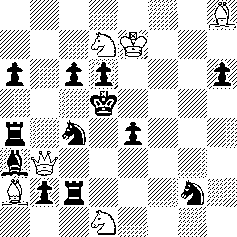 7B/3NK3/p1pp3p/3k4/r1n1p3/bQ6/Bpr3n1/3N4