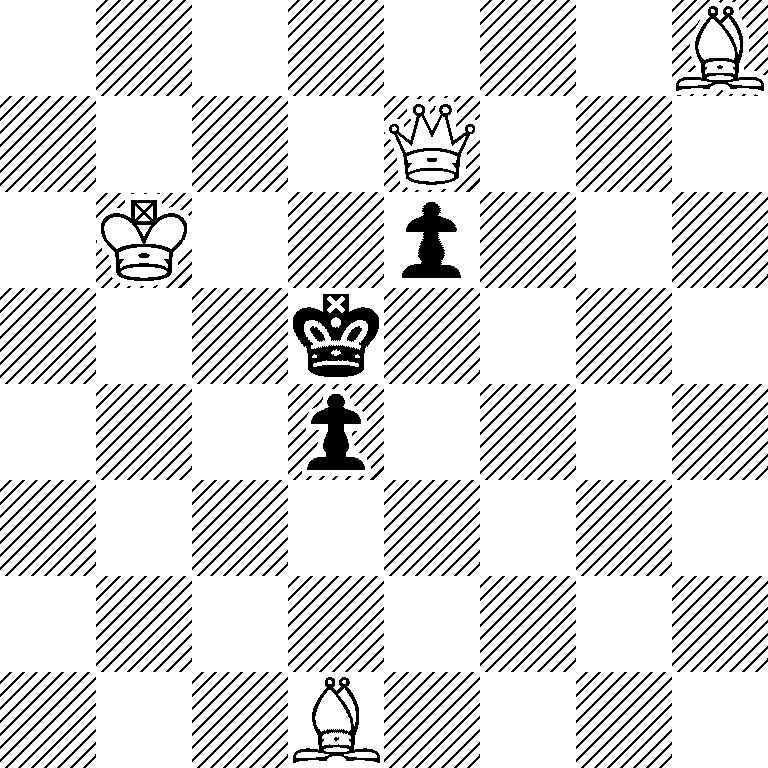 7B/4Q3/1K2p3/3k4/3p4/8/8/3B4