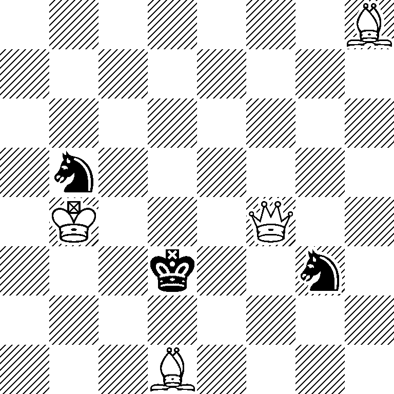 7B/8/8/1n6/1K3Q2/3k2n1/8/3B4
