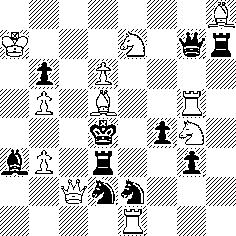 7B/K3N1qr/1p1P4/1P1B2R1/3k1pN1/bP1r2p1/2Qnn3/4R3
