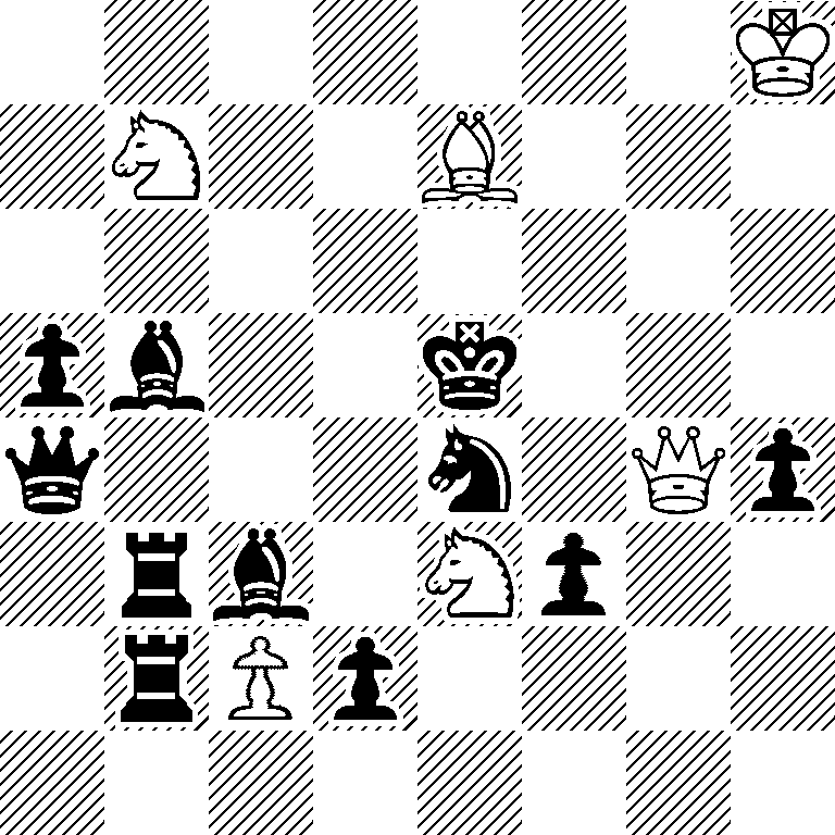 7K/1N2B3/8/pb2k3/q3n1Qp/1rb1Np2/1rPp4/8