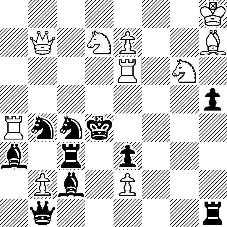 7K/1Q1NP2B/4R1N1/7p/Rnnk4/b1r1p3/1Pb1P3/1q5r