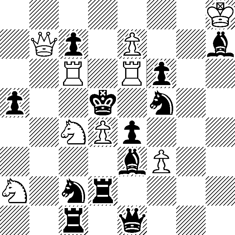 7K/1Qp1P2b/2R1Rp2/p2k1n2/2NPp3/4bP2/N1nr4/2r1q3
