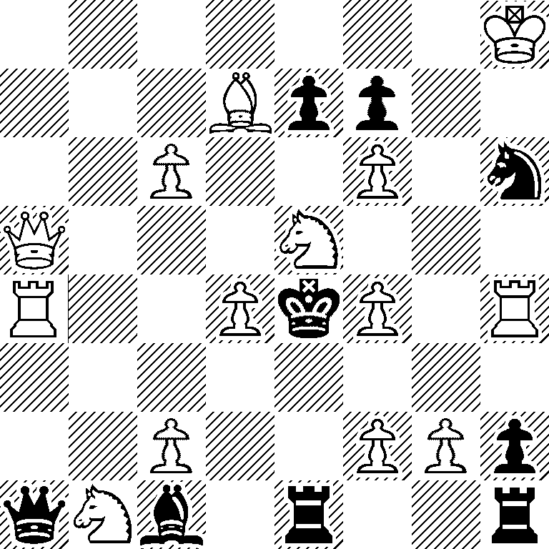 7K/3Bpp2/2P2P1n/Q3N3/R2PkP1R/8/2P2PPp/qNb1r2r