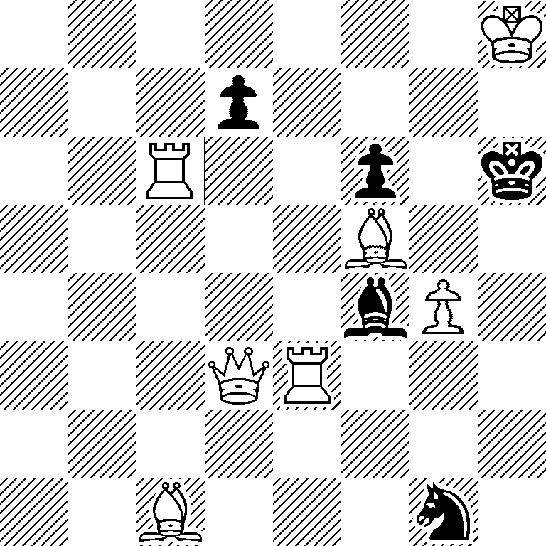 7K/3p4/2R2p1k/5B2/5bP1/3QR3/8/2B3n1