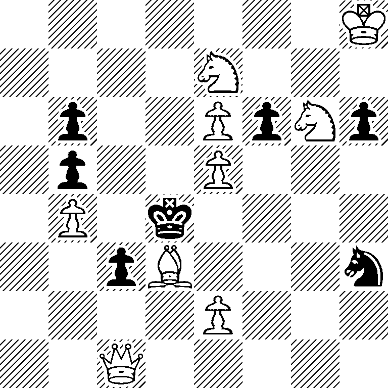 7K/4N3/1p2PpNp/1p2P3/1P1k4/2pB3n/4P3/2Q5