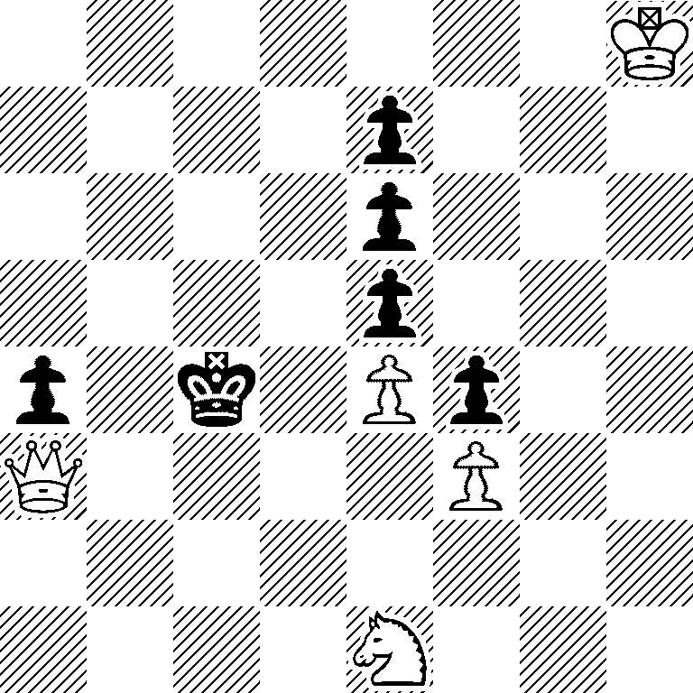 7K/4p3/4p3/4p3/p1k1Pp2/Q4P2/8/4N3