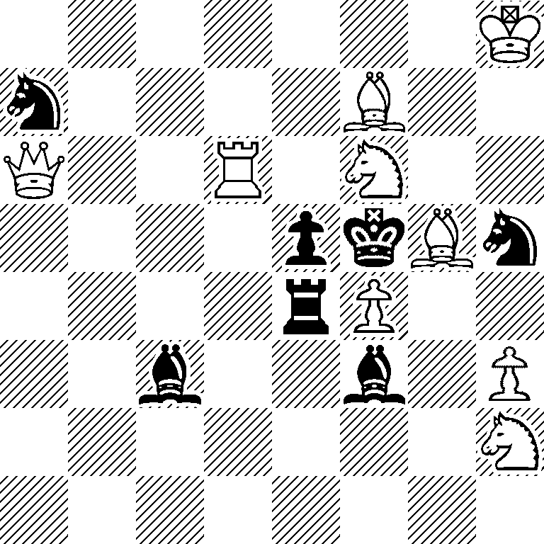 7K/n4B2/Q2R1N2/4pkBn/4rP2/2b2b1P/7N/8