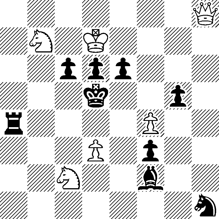7Q/1N1K4/2ppp3/3k2p1/r4P2/3P1p2/2N2b2/7n