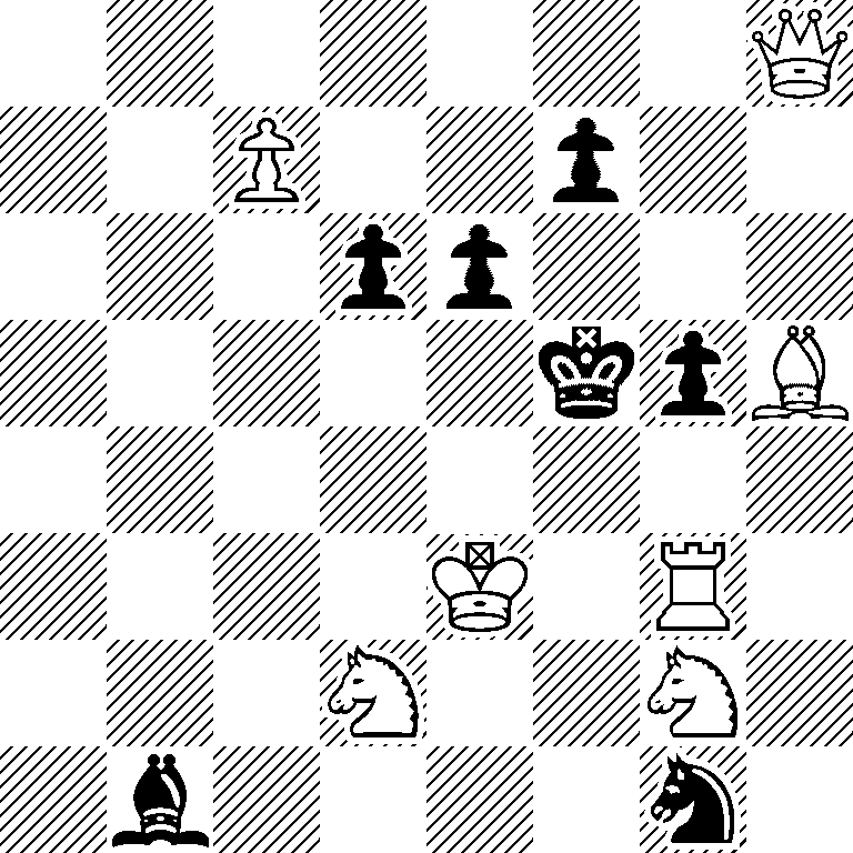 7Q/2P2p2/3pp3/5kpB/8/4K1R1/3N2N1/1b4n1