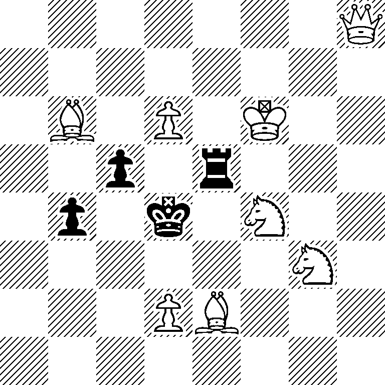 7Q/8/1B1P1K2/2p1r3/1p1k1N2/6N1/3PB3/8