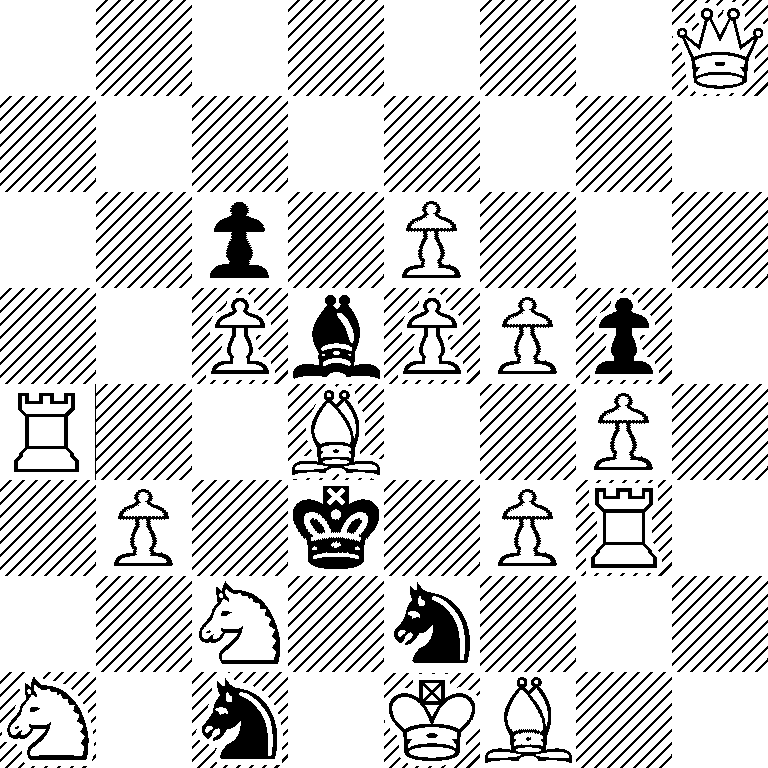 7Q/8/2p1P3/2PbPPp1/R2B2P1/1P1k1PR1/2N1n3/N1n1KB2
